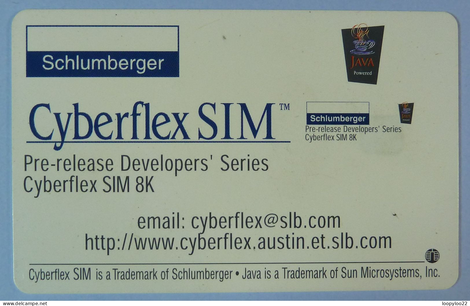 FRANCE - Schlumberger - GSM - Fixed Chip - Smart Card - Cyberflex SIM - Java - Used - Other & Unclassified