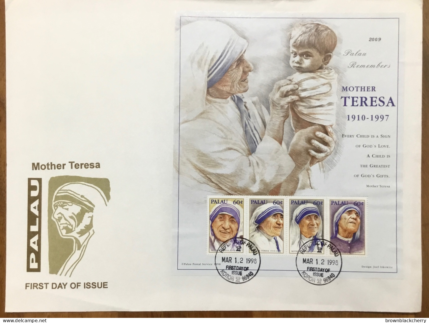 Mother Teresa Palau Ms. Fdc Famous People Nobel Laureate - Mutter Teresa