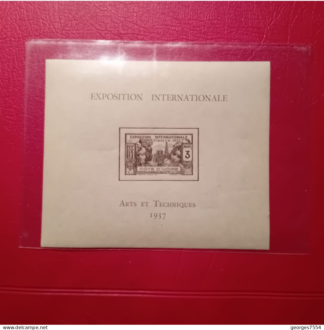 BLOC - COTE D'IVOIRE- EXPOSITION INTERNATIONALE - PARIS 1937 - ARTS ET TECHNIQUES  NEUF** - 1937 Exposition Internationale De Paris