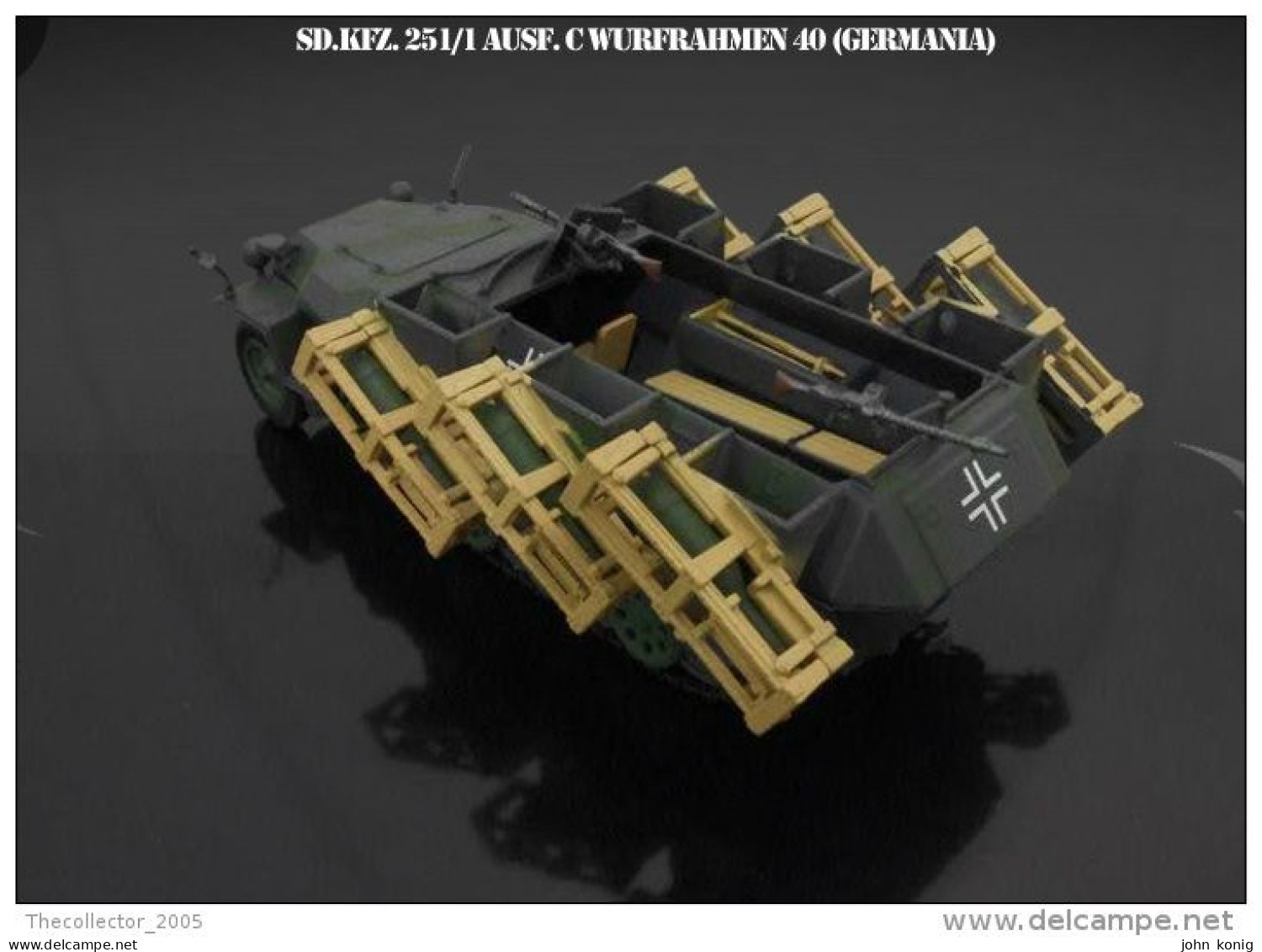 MILITARY DIE CAST MODEL (CARRO ARMATO-MEZZI MILITARI-ARMOURED TANK) - SD.KFZ.251-1 AUSF. C MIT WURFRAHMEN 40-SCALA 1:43 - Chars