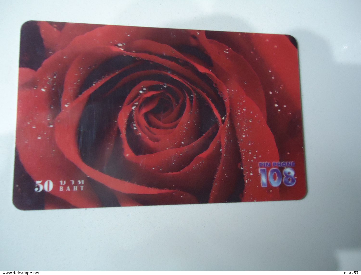 THAILAND USED  CARDS PIN 108 FLOWERS ROSES - Fiori