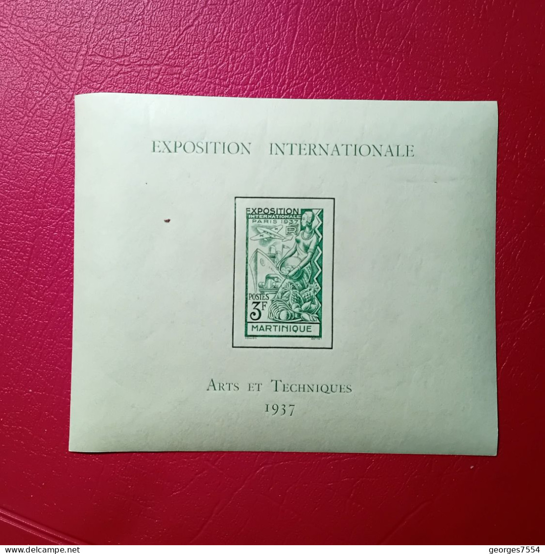 BLOC - MARTINIQUE   - EXPOSITION INTERNATIONALE - PARIS 1937 - ARTS ET TECHNIQUES  NEUF** - 1937 Exposition Internationale De Paris