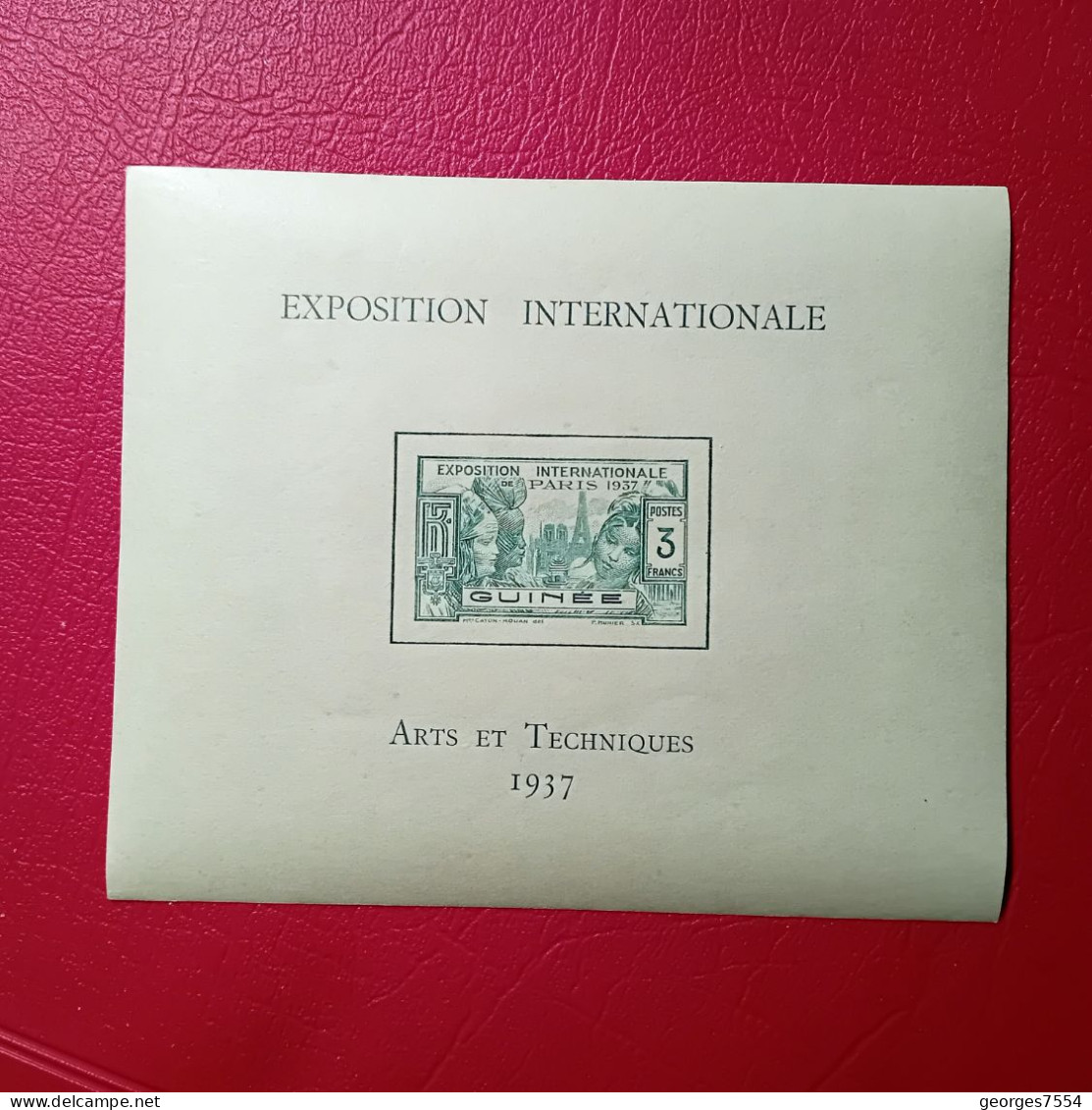 BLOC -  GUINEE - EXPOSITION INTERNATIONALE - PARIS 1937 - ARTS ET TECHNIQUES  NEUF** - 1937 Exposition Internationale De Paris