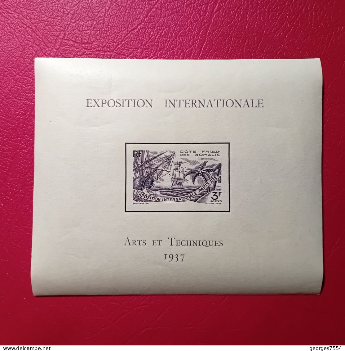 BLOC - COTE FR. DES SOMALIS - EXPOSITION INTERNATIONALE - PARIS 1937 - ARTS ET TECHNIQUES  NEUF** - 1937 Exposition Internationale De Paris