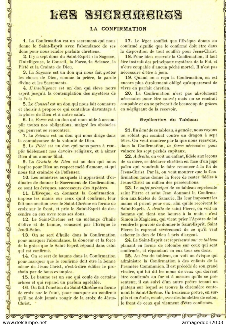 GRAVURE RELIGIEUSE XIXème Siècle 1891 / LES SACREMENTS L'EUCHARISTIE - Religieuze Kunst