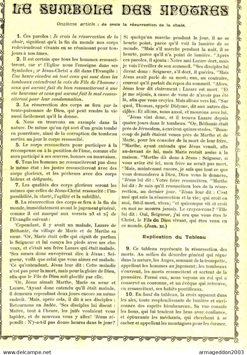 GRAVURE RELIGIEUSE XIXème Siècle 1891 / JE CROIS EN LA REMISSION DES PECHES - Religious Art