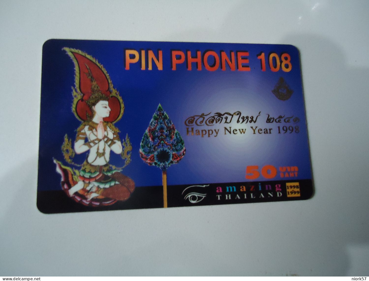 THAILAND USED CARDS PIN 108 AMAZINS NEW YEAR  1998 - Culture