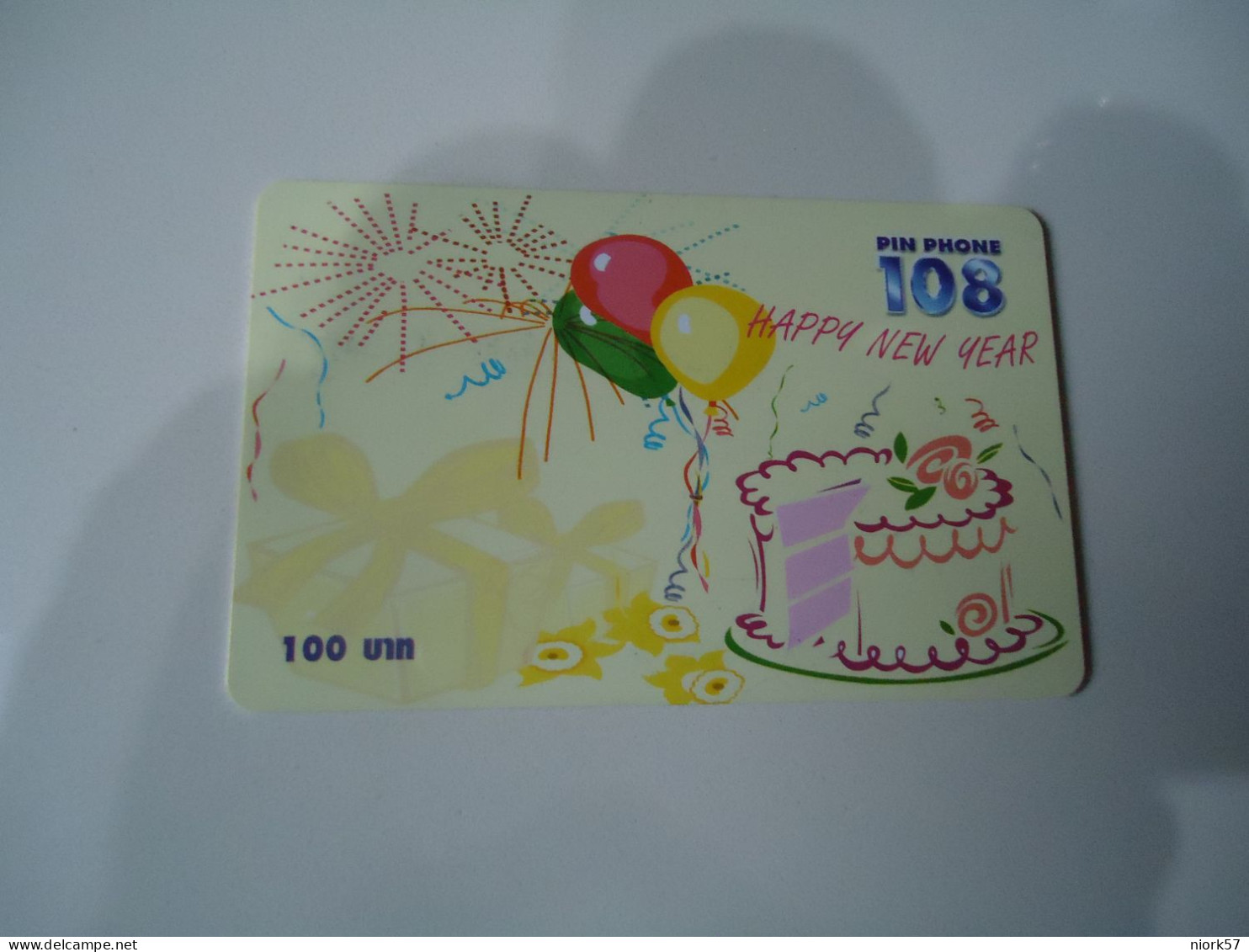 THAILAND USED   CARDS PIN 108  HAPPY NEW YEAR - Kerstmis