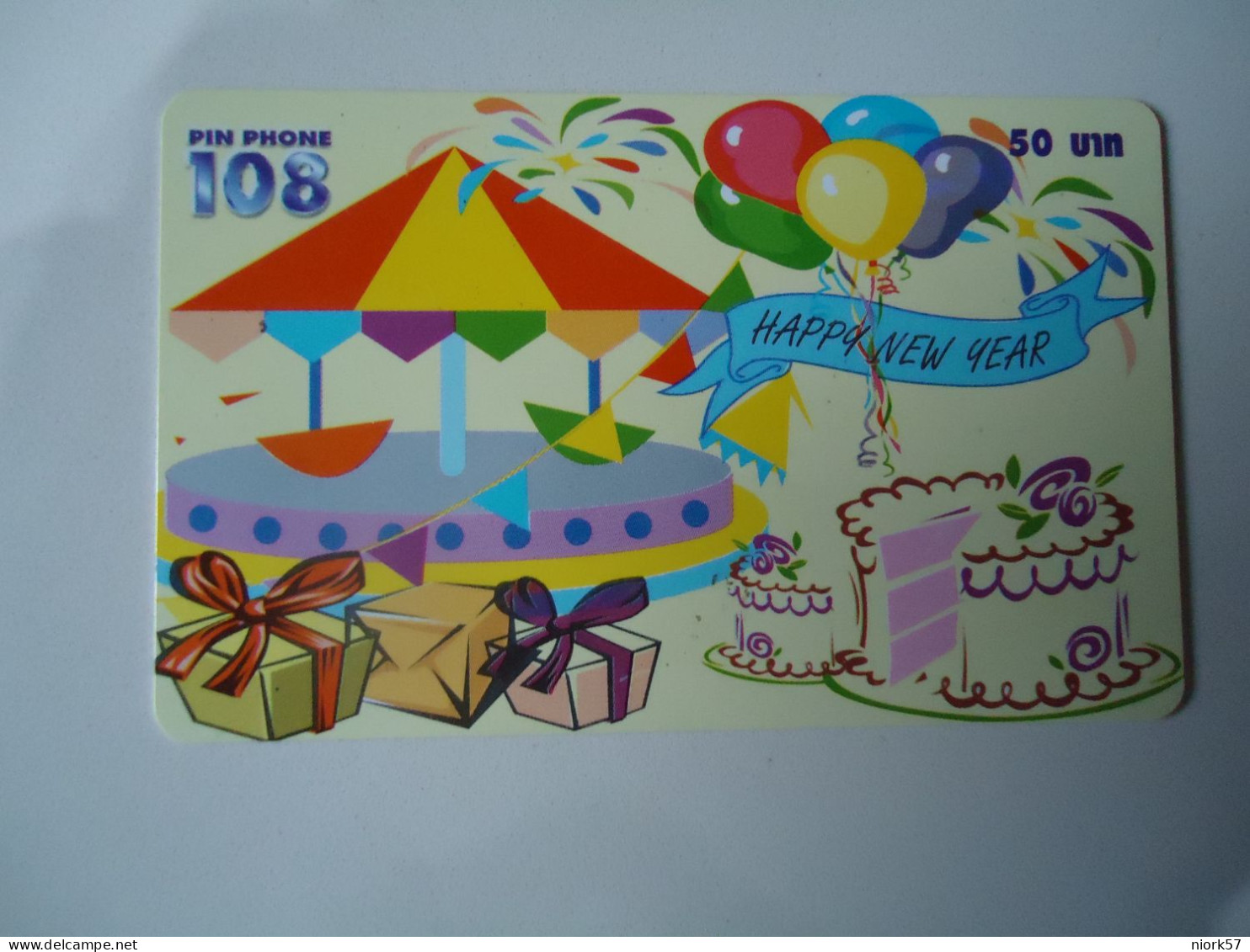 THAILAND USED   CARDS PIN 108  HAPPY NEW YEAR - Noel