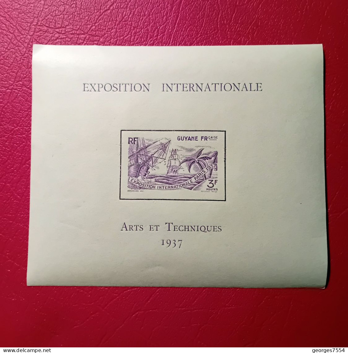 BLOC - GUYANE FRANCAISE - EXPOSITION INTERNATIONALE - PARIS 1937 - ARTS ET TECHNIQUES  NEUF** - 1937 Exposition Internationale De Paris