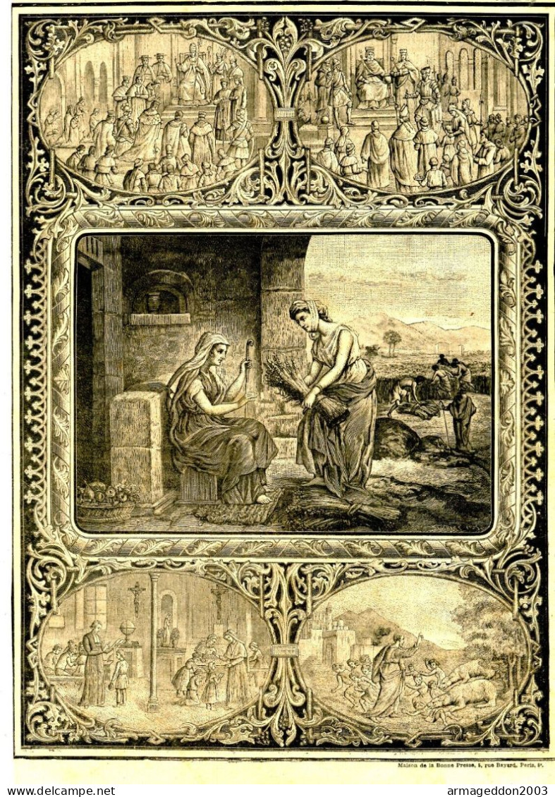 GRAVURE RELIGIEUSE XIXème Siècle 1891 / 4 -ème COMMANDEMENT DE DIEU SUITE - Arte Religiosa