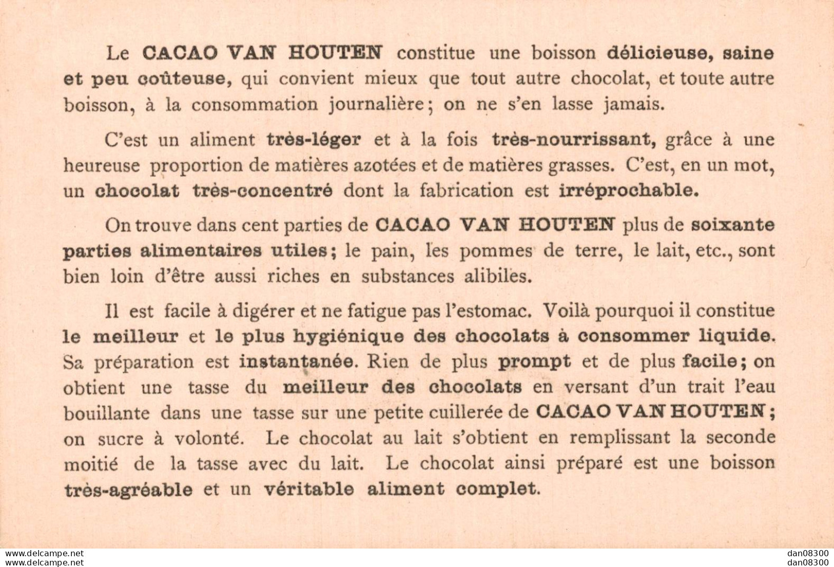 CHASSE A L'OURS D'APRES PAULUS POTTER PUB POUR LE CACAO VAN HOUTEN LE MEILLEUR CHOCOLAT A CONSOMMER LIQUIDE - Van Houten