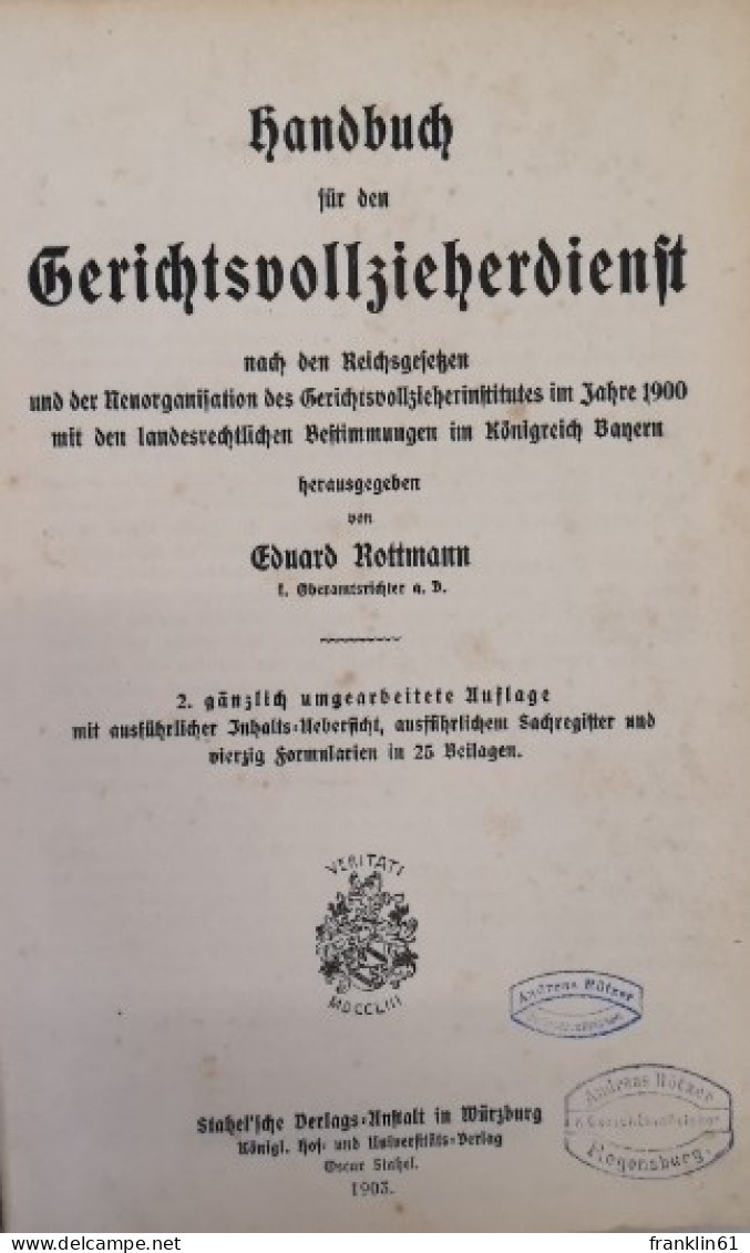 Handbuch Für Den Gerichtsvollzieherdienst - Law