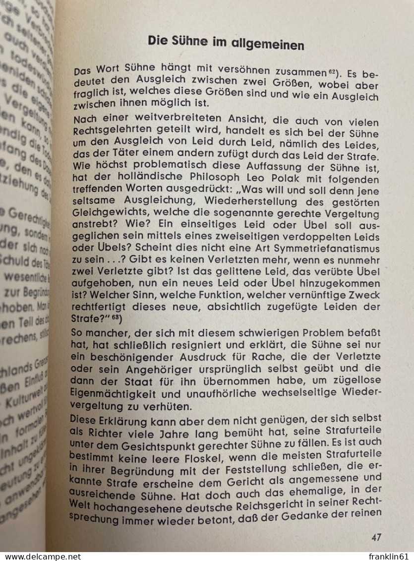 Die Todesstrafe, geschichtlich, religiös und rechtlich betrachtet.