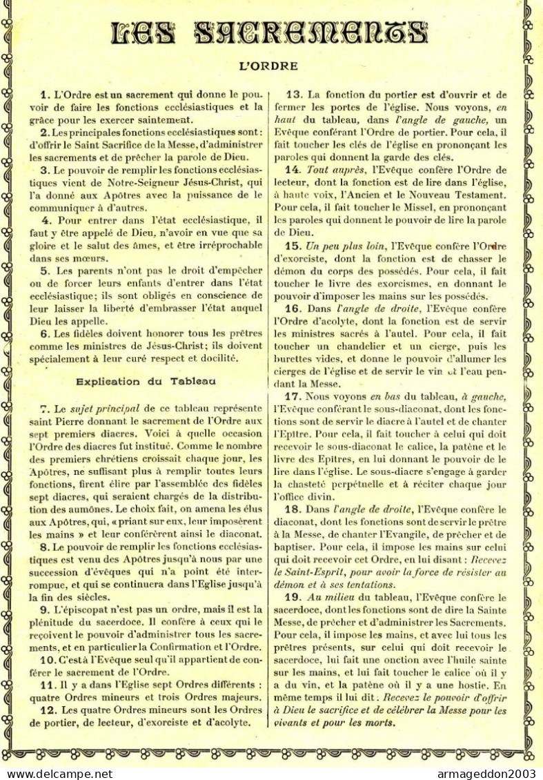 GRAVURE RELIGIEUSE XIXème Siècle 1891 / LES SACREMENTS L'EXTREME ONCTION - Religious Art