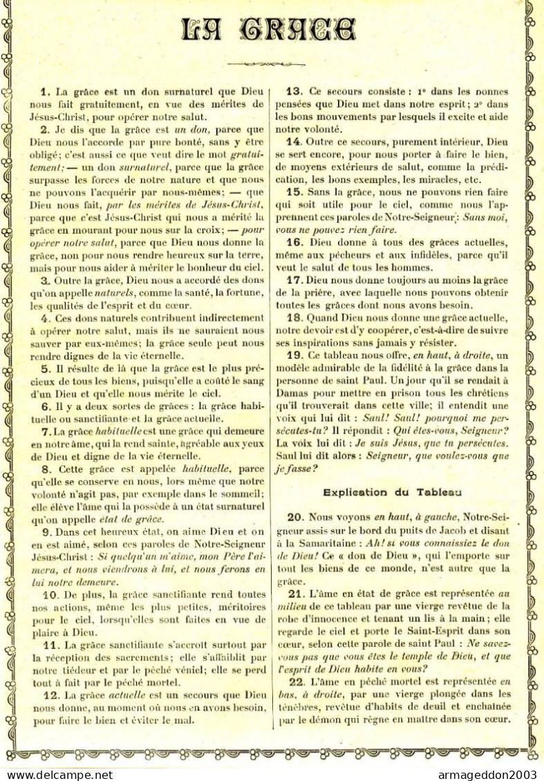 GRAVURE RELIGIEUSE XIXème Siècle 1891 / L'ENFER - Arte Religioso