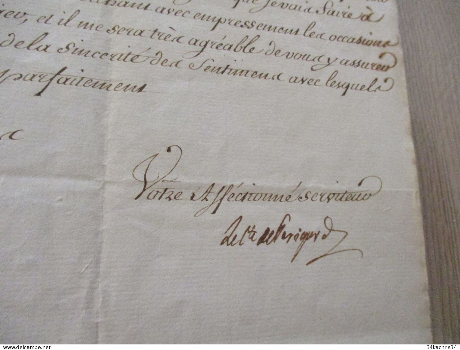 M45 Pièce Signée 1771 Comte De Périgorg Remerciements Aux Consuls De Montpellier Pour Sa Nomination Commandant Languedoc - Politiques & Militaires