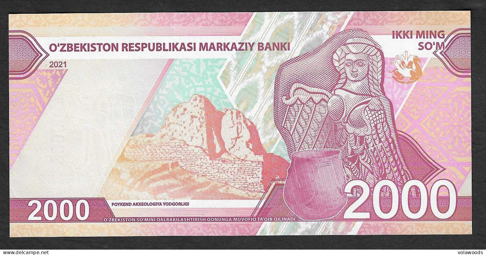Uzbekistan - Banconota Non Circolata FdS UNC Da 2000 Som P-87 - 2021 - Uzbekistán