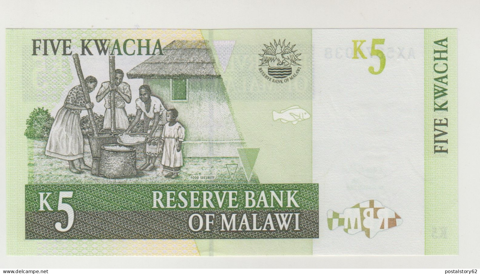 Malawi, Reserve Bank Of Malawi. Banconota Five Kwacha 1989 FDS/UNC - Malawi (1964-...)