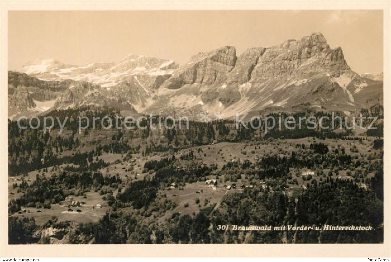 13065011 Braunwald GL Mit Vorder Und Hintereckstock Braunwald - Altri & Non Classificati