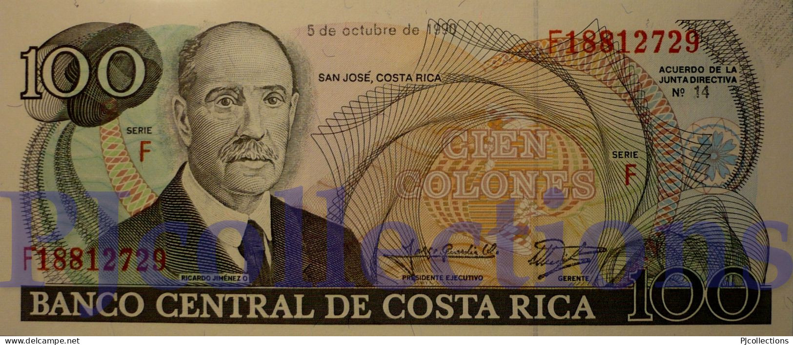 COSTA RICA 100 COLONES 1990 PICK 254 UNC - Costa Rica