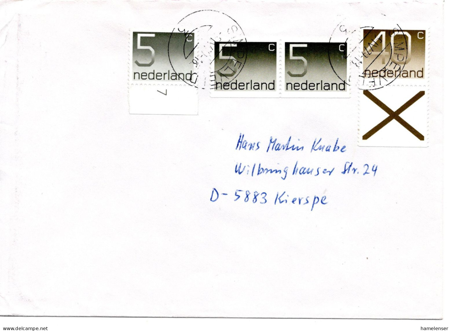 73263 - Niederlande - 1979 - 40c Ziffer Zdr MiF A Bf SIMPELVELD -> Westdeutschland - Cartas & Documentos