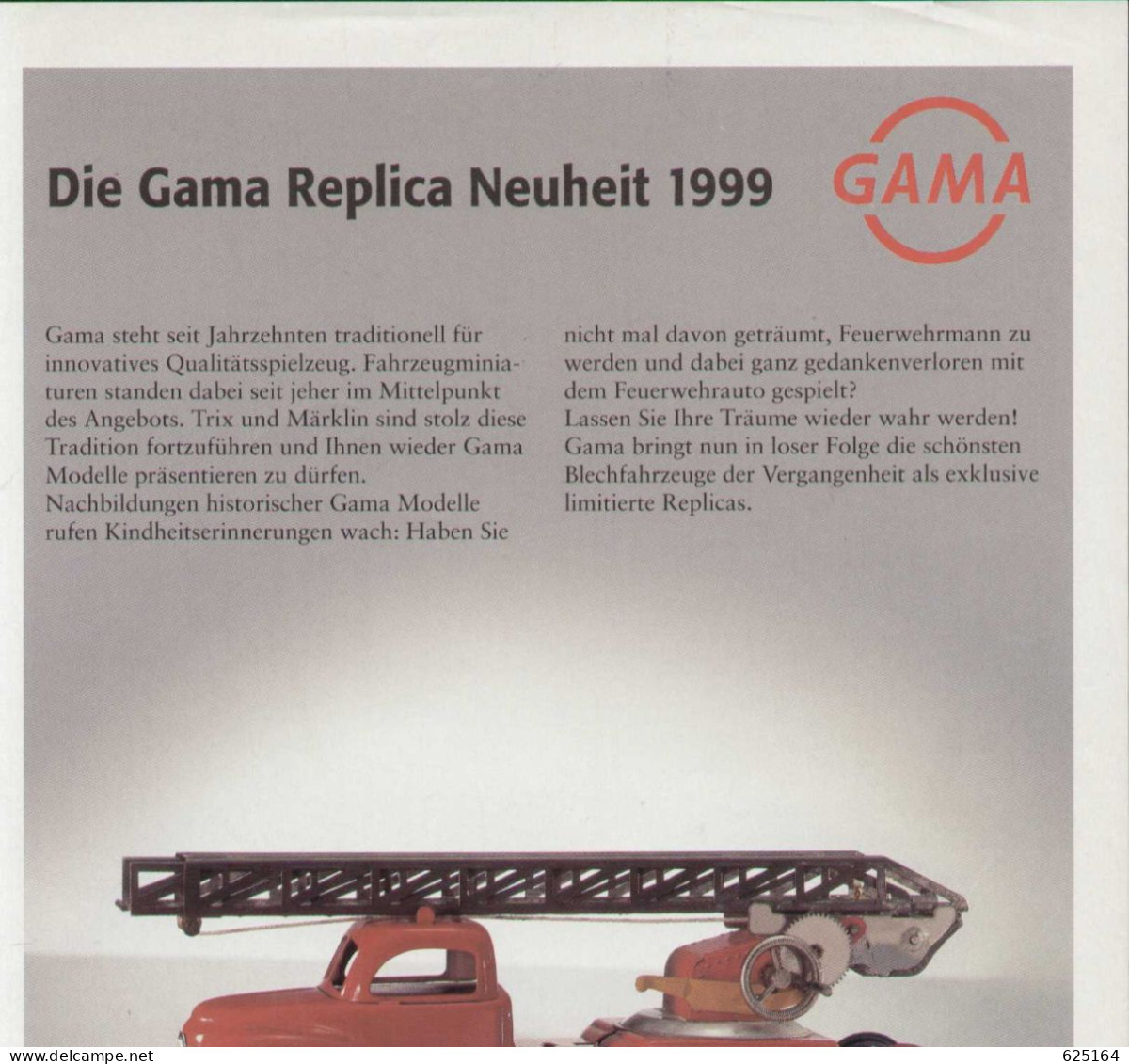 Catalogue TRIX 1999 Die GAMA Replica Neuheit 1999 - Allemand