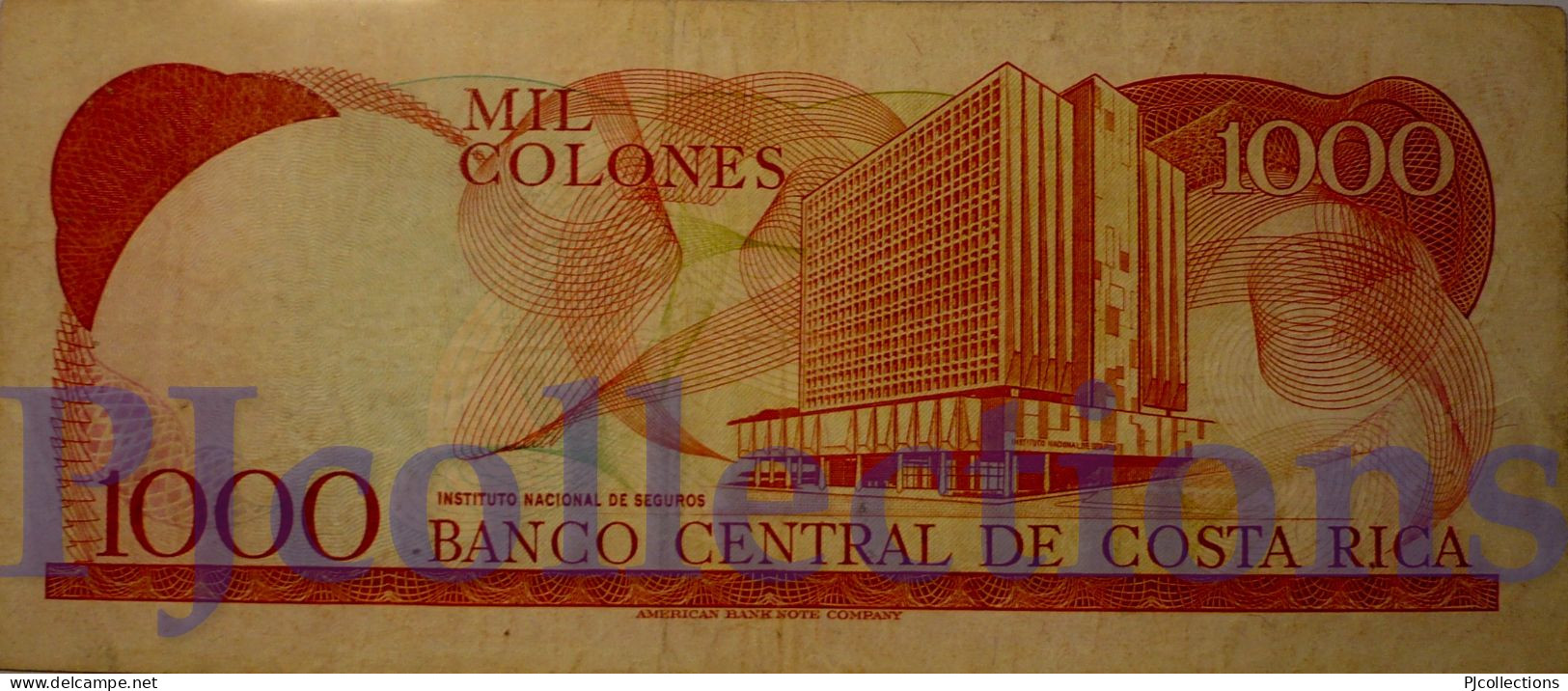 COSTA RICA 1000 COLONES 1987 PICK 256c VF+ - Costa Rica