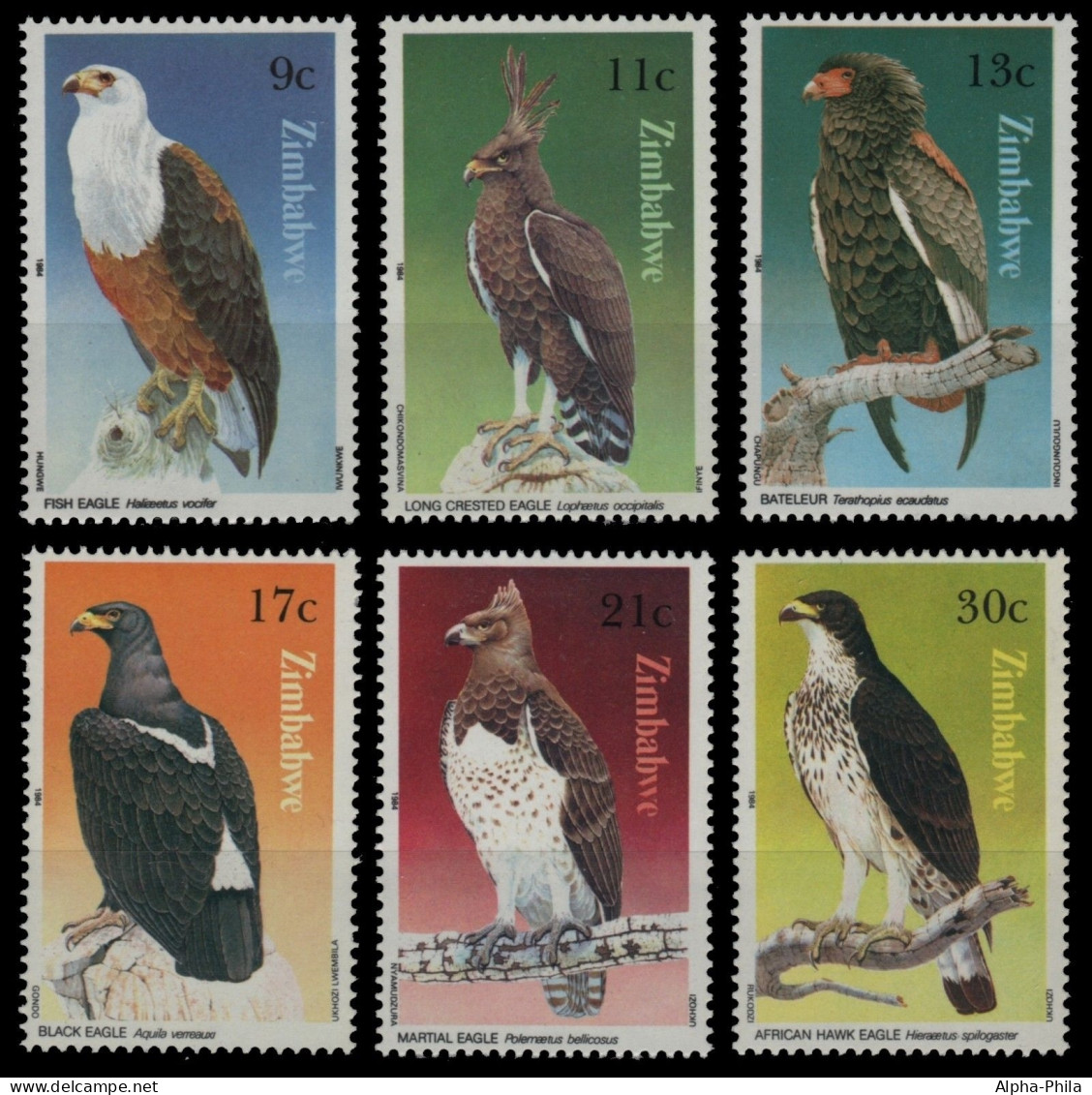 Simbabwe 1984 - Mi-Nr. 297-302 ** - MNH - Vögel / Birds - Zimbabwe (1980-...)