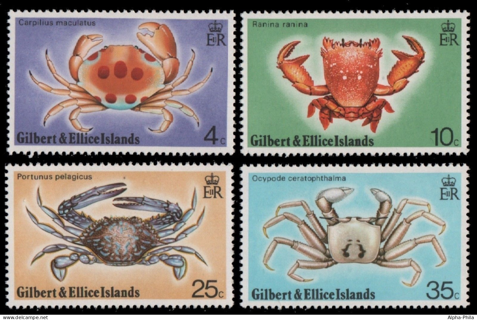 Gilbert Und Ellice 1975 - Mi-Nr. 232-235 ** - MNH - Krabben / Crabs - Îles Gilbert Et Ellice (...-1979)