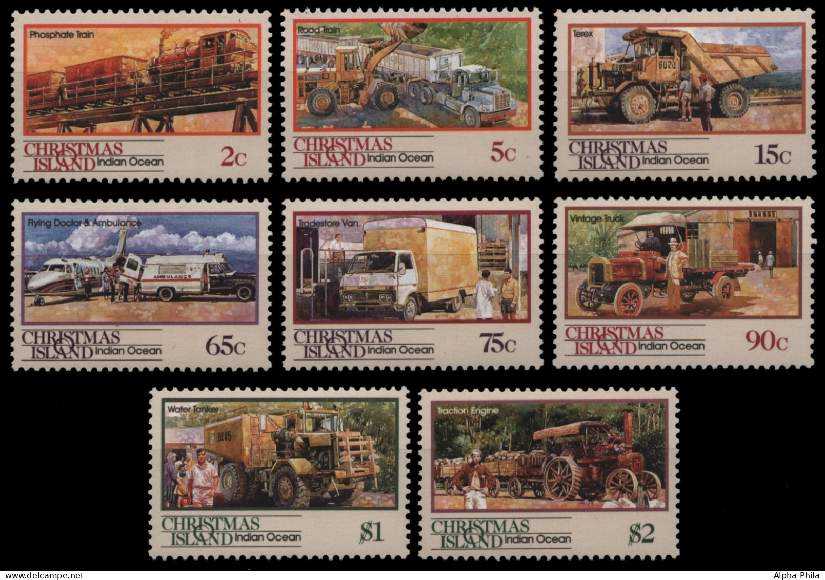 Weihnachtsinsel 1990 - Mi-Nr. 312-319 ** - MNH - Transport - Christmas Island