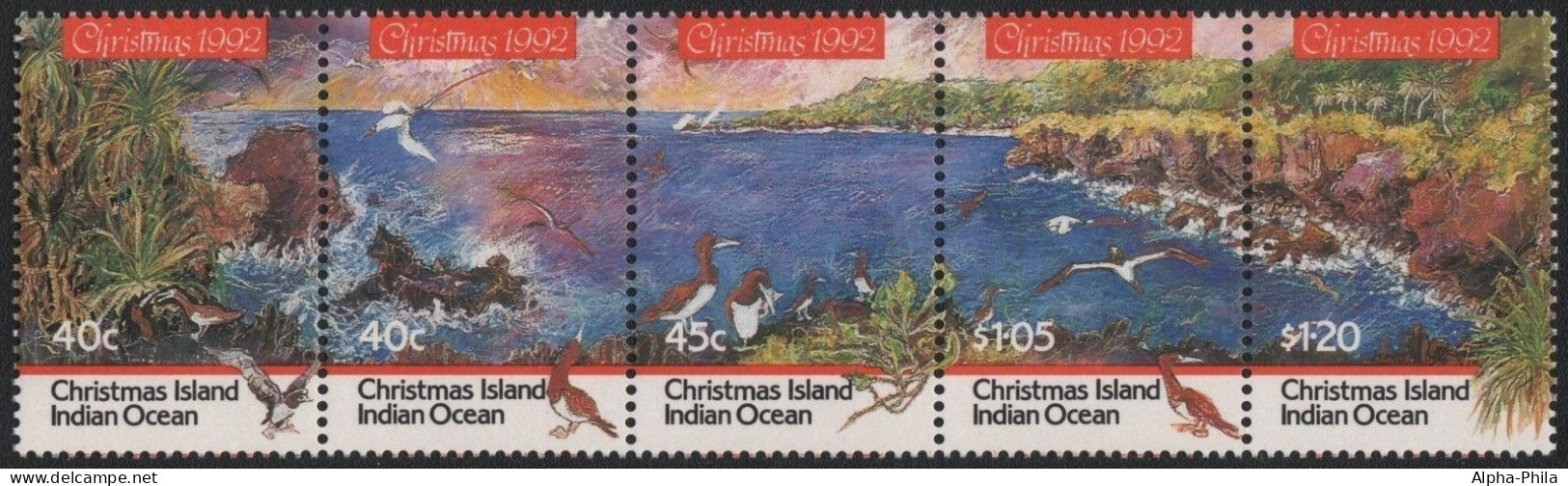 Weihnachtsinsel 1992 - Mi-Nr. 374-378 ** - MNH - Weihnachten / X-mas - Christmas Island