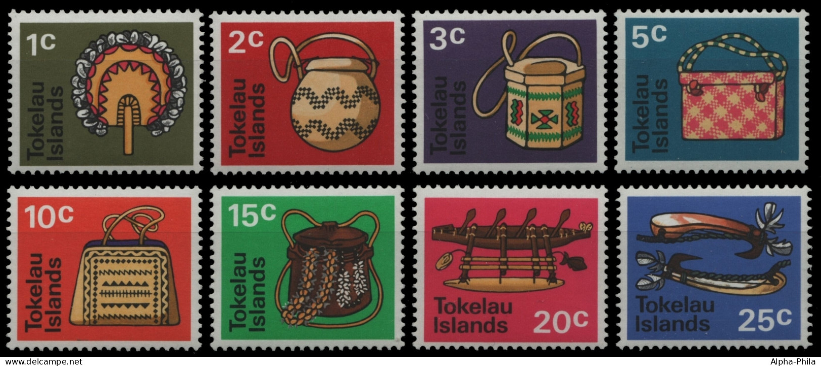 Tokelau 1971 - Mi-Nr. 18-25 ** - MNH - Einheimisches Handwerk - Tokelau