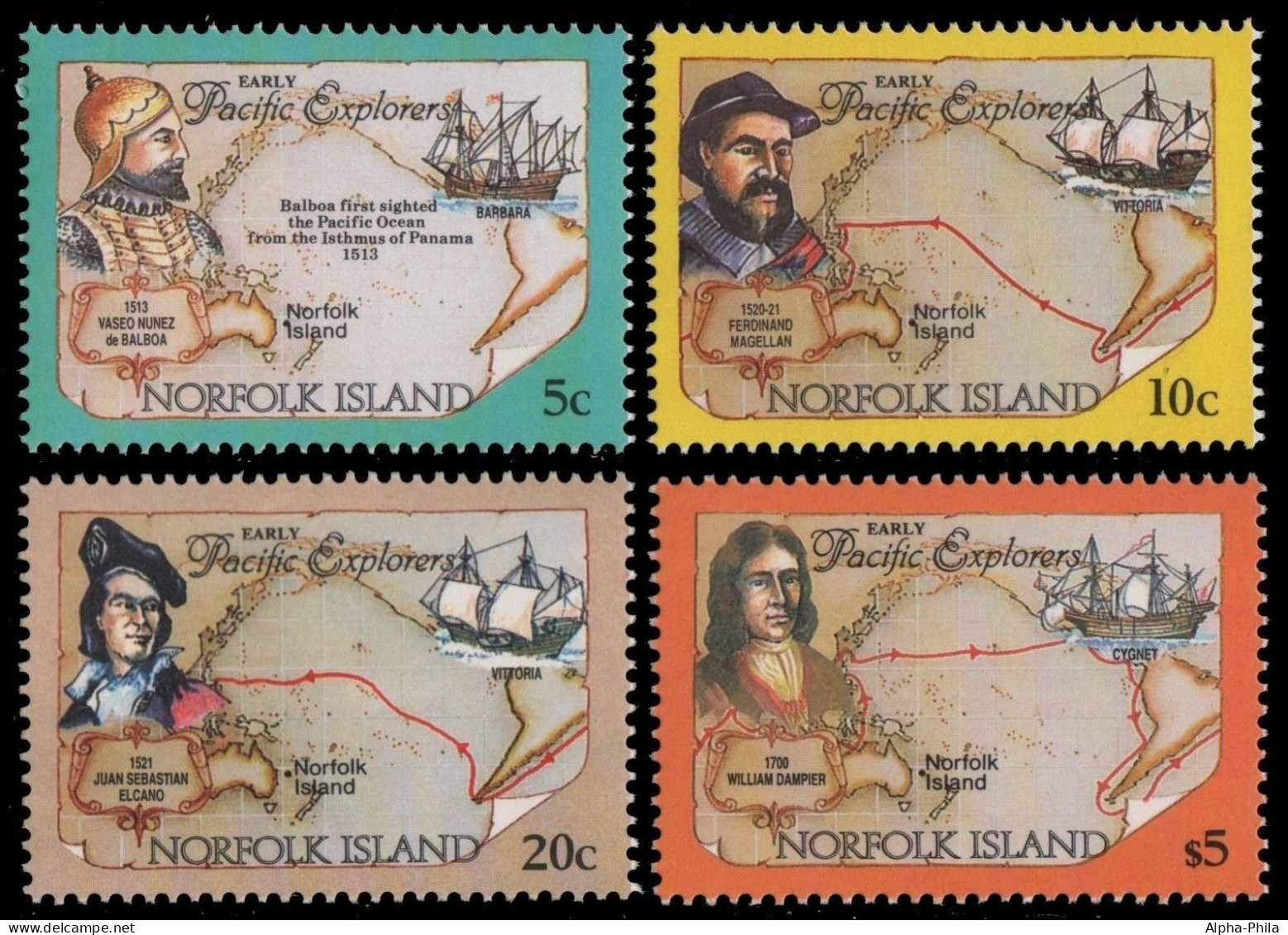 Norfolk-Insel 1994 - Mi-Nr. 561-564 ** - MNH - Schiffe / Ships - Norfolk Island
