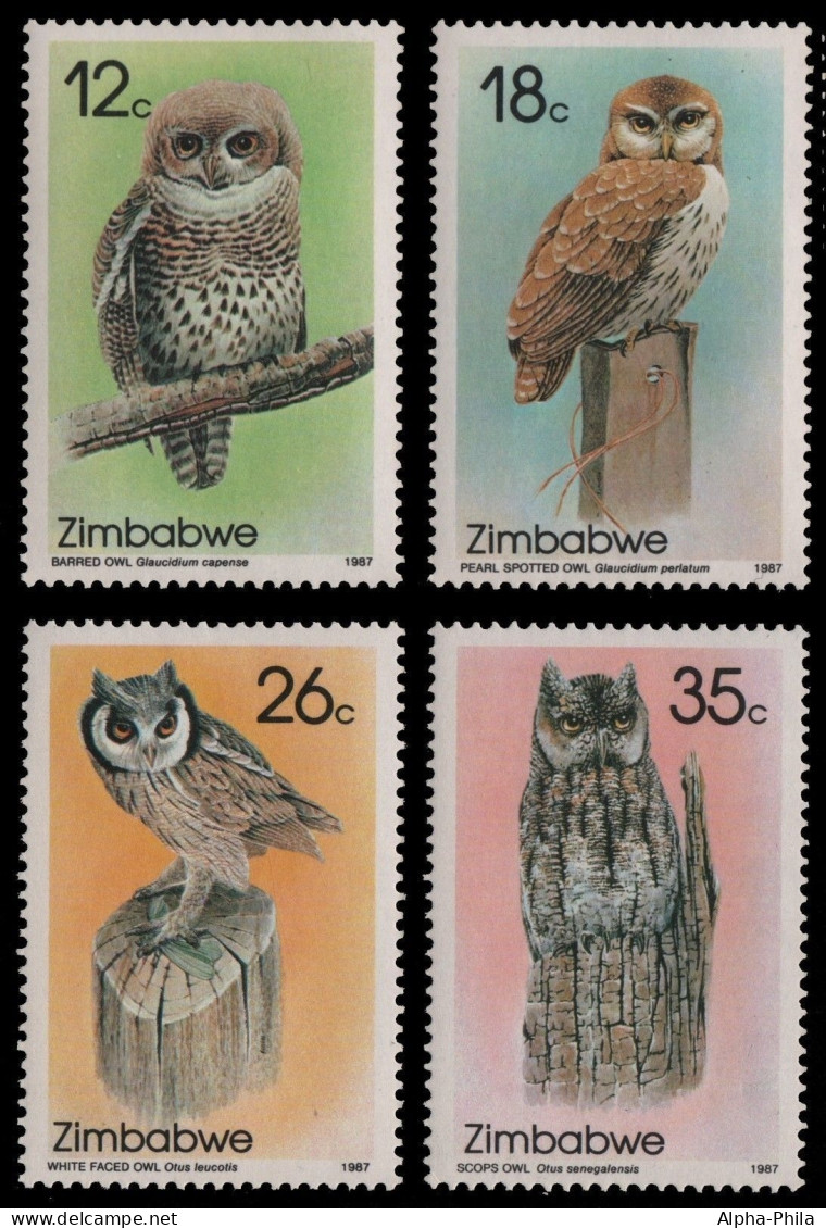 Simbabwe 1987 - Mi-Nr. 360-363 ** - MNH - Vögel / Birds - Zimbabwe (1980-...)