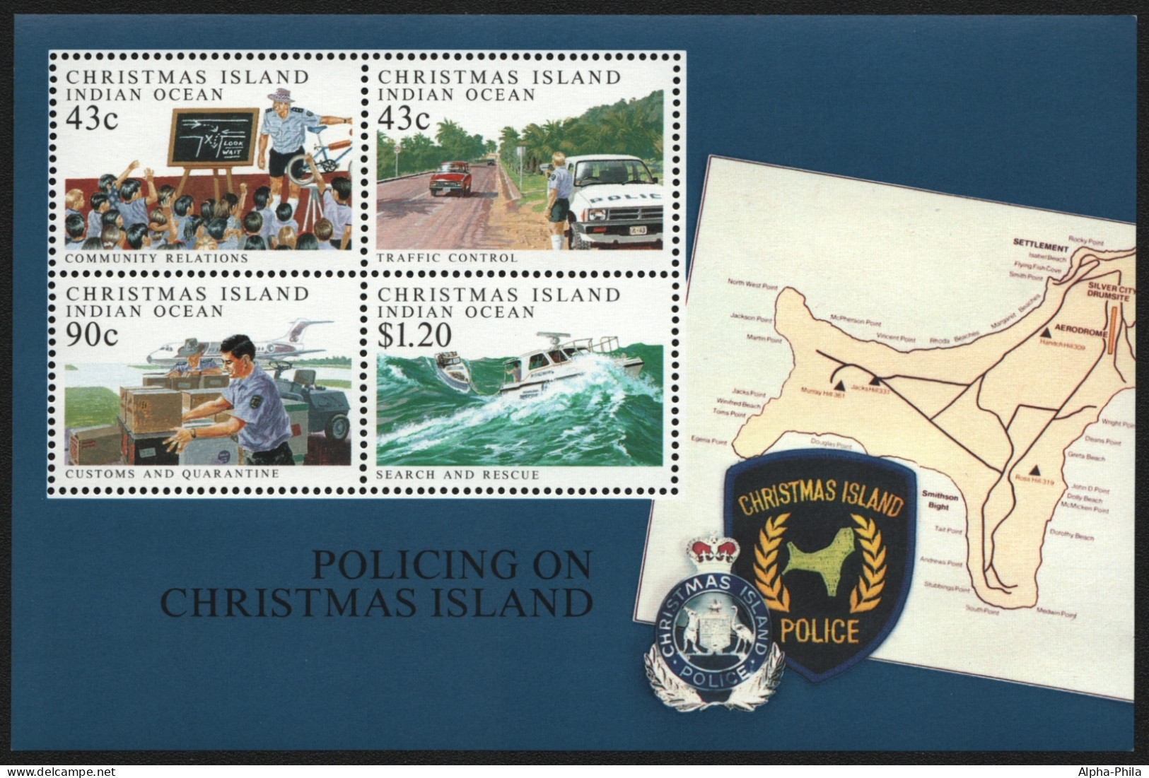 Weihnachtsinsel 1991 - Mi-Nr. Block 6 ** - MNH - Polizei / Police - Christmas Island