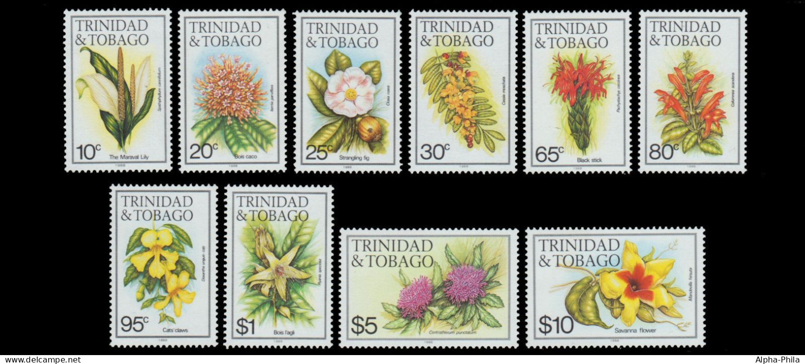 Trinidad & Tobago 1988 - Mi-Nr. 479-494 VI ** - MNH - Blumen / Flowers - Trinidad & Tobago (1962-...)