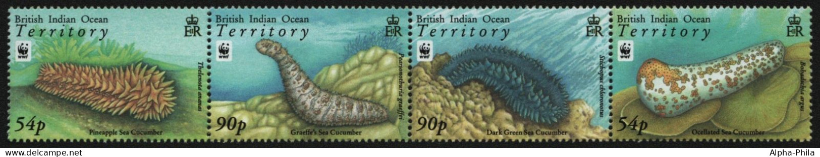 BIOT 2008 - Mi-Nr. 470-473 ** - MNH - ZDR - Meeresleben / Marine Life (IV) - Britisches Territorium Im Indischen Ozean