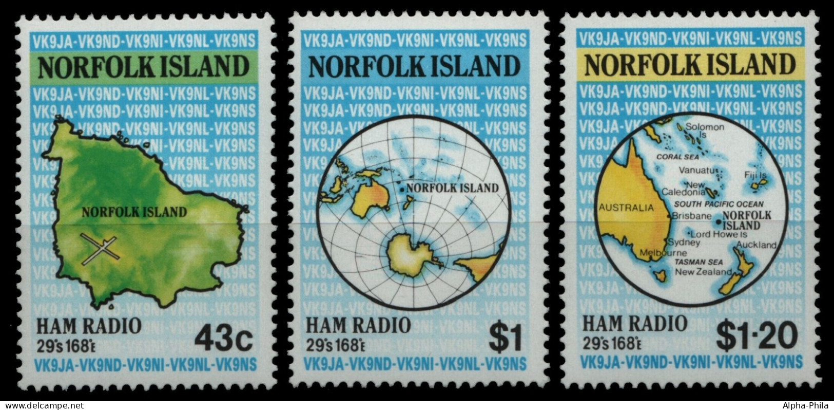 Norfolk-Insel 1991 - Mi-Nr. 499-501 ** - MNH - HAM -Radio - Norfolk Island