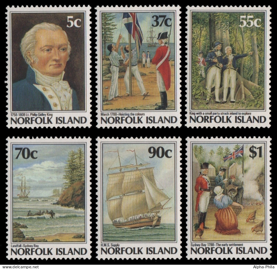 Norfolk-Insel 1988 - Mi-Nr. 434-439 ** - MNH - Schiffe / Ships - Norfolk Island