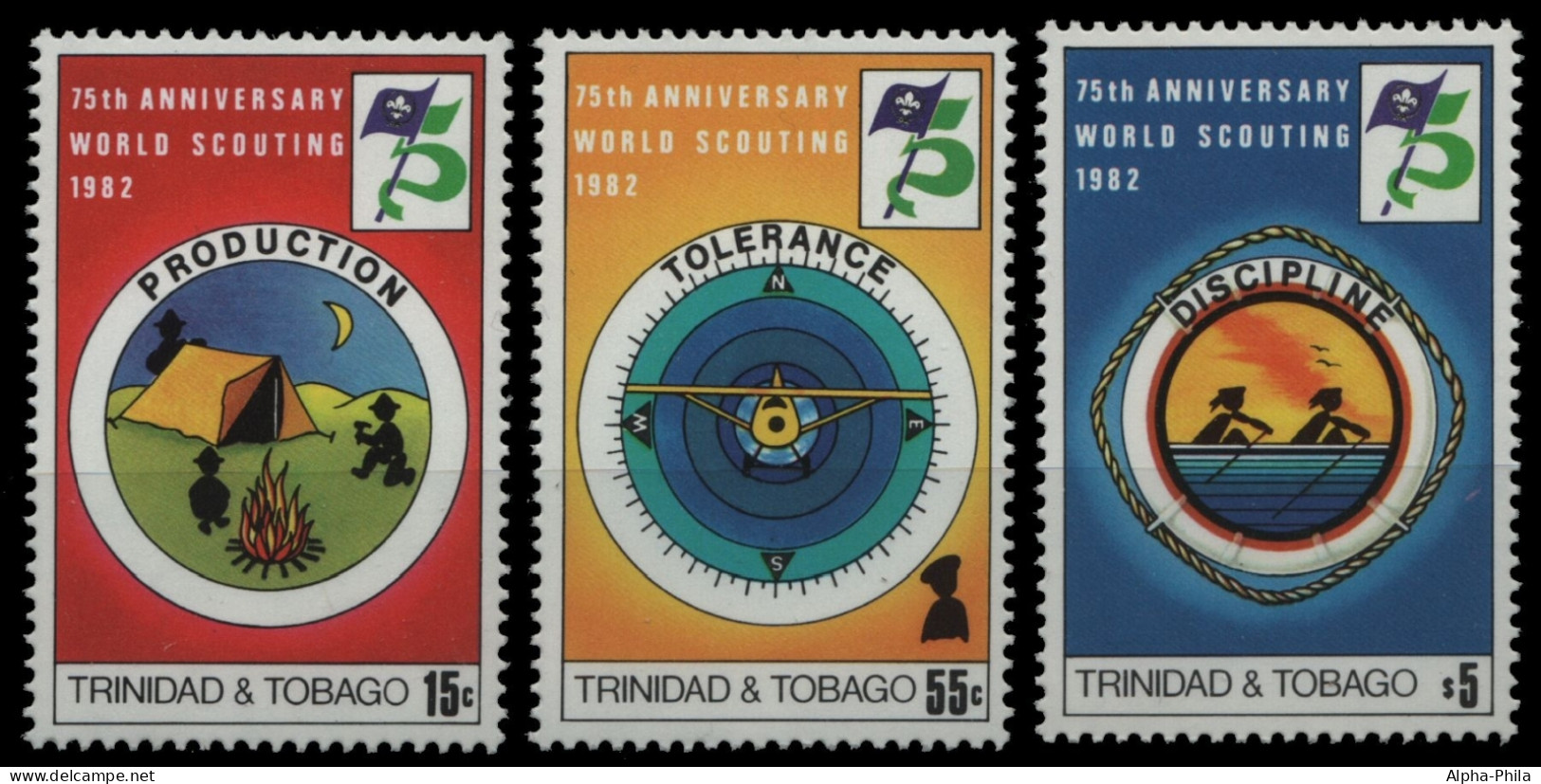Trinidad & Tobago 1982 - Mi-Nr. 448-450 ** - MNH - Pfadfinder / Scouts - Trinidad & Tobago (1962-...)