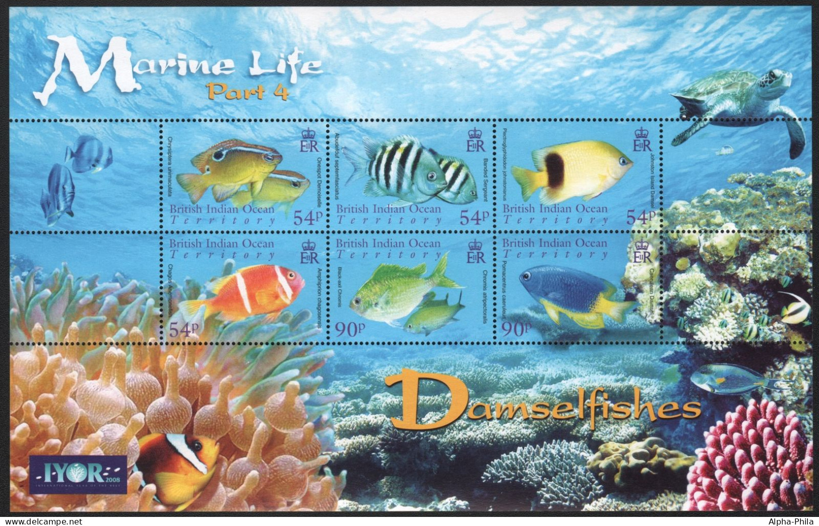 BIOT 2008 - Mi-Nr. 445-450 ** - MNH - KLB - Fische / Fish - Britisches Territorium Im Indischen Ozean