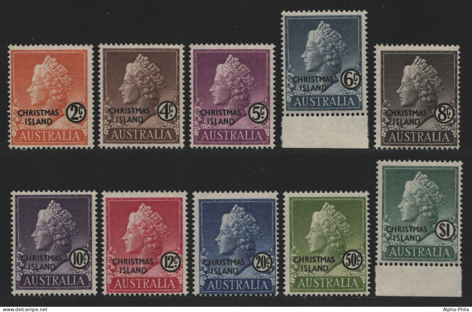 Weihnachtsinsel 1958 - Mi-Nr. 1-10 ** - MNH - Queen Elizabeth II (V) - Christmas Island