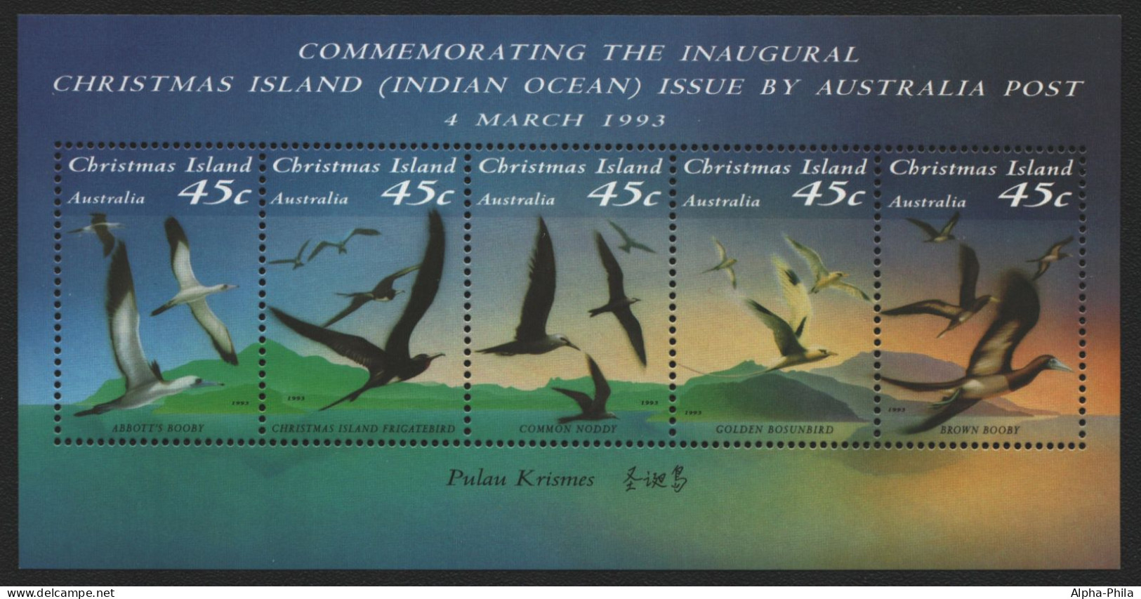 Weihnachtsinsel 1993 - Mi-Nr. Block 7 ** - MNH - Vögel / Birds - Christmas Island