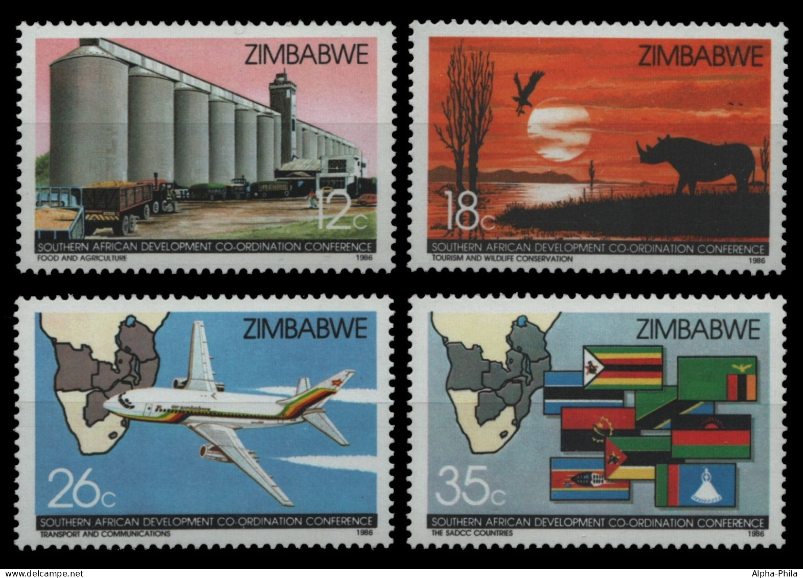 Simbabwe 1986 - Mi-Nr. 340-343 ** - MNH - Konferenz - Zimbabwe (1980-...)