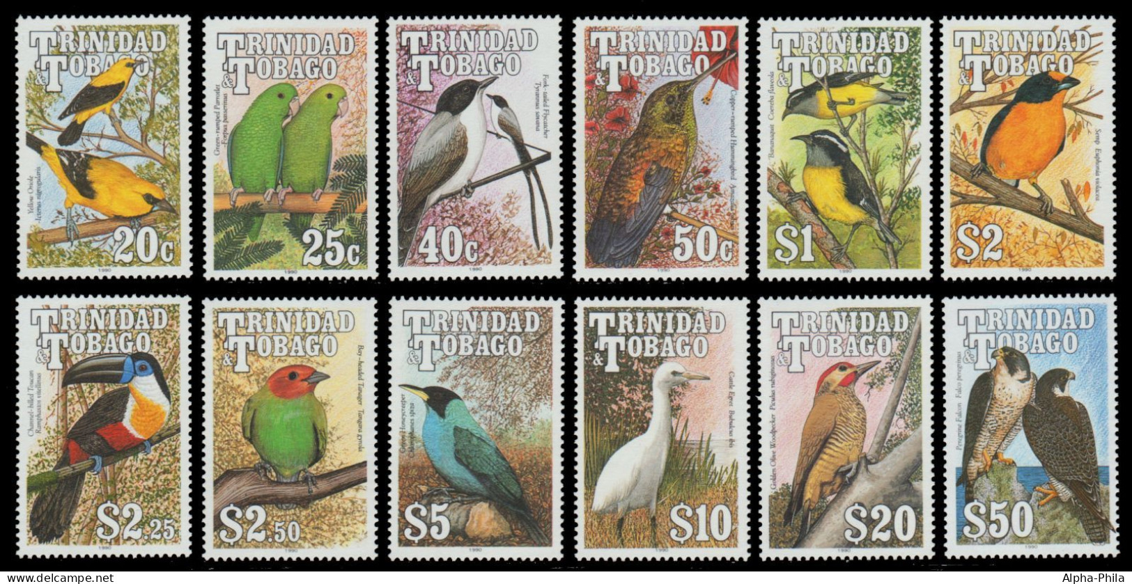 Trinidad & Tobago 1990 - Mi-Nr. 609-620 ** - MNH - Vögel / Birds (II) - Trinidad & Tobago (1962-...)