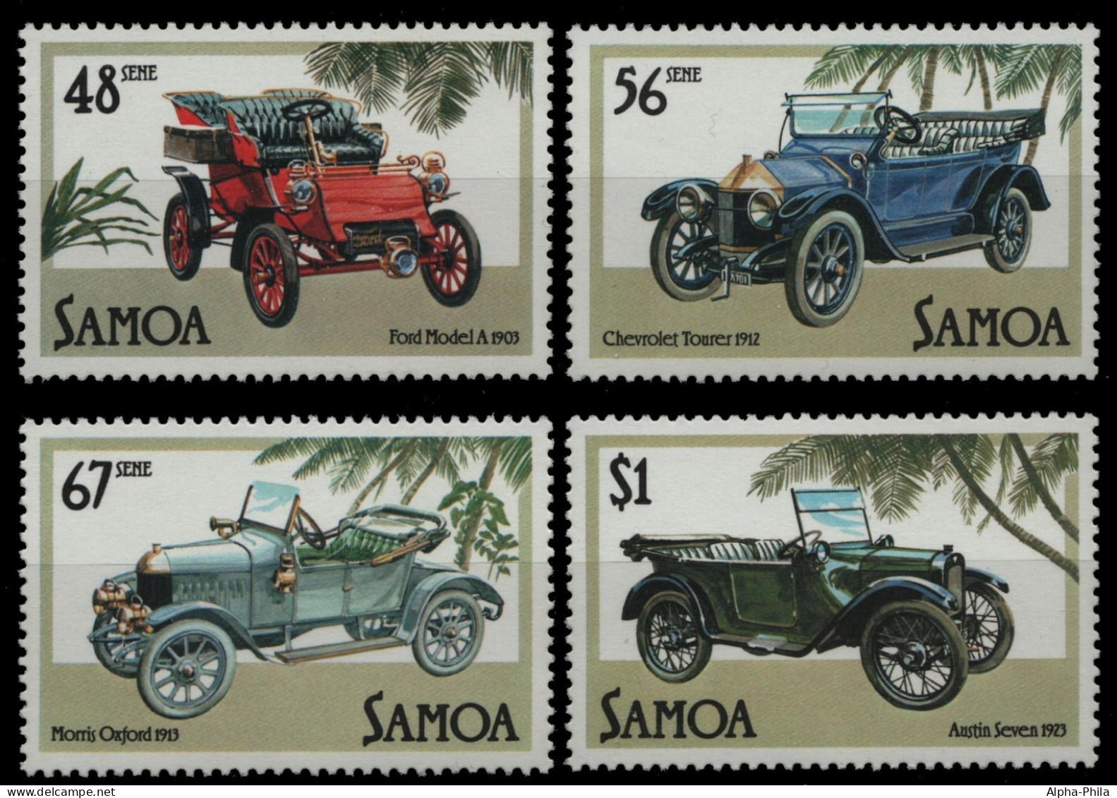 Samoa 1985 - Mi-Nr. 557-560 ** - MNH - Autos / Cars - American Samoa