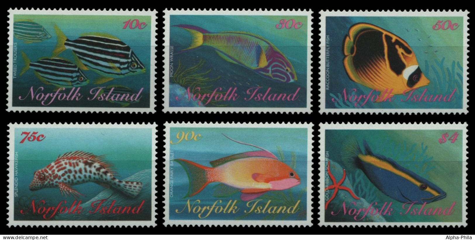 Norfolk-Insel 1998 - Mi-Nr. 659-664 ** - MNH - Fische / Fish - Norfolk Island