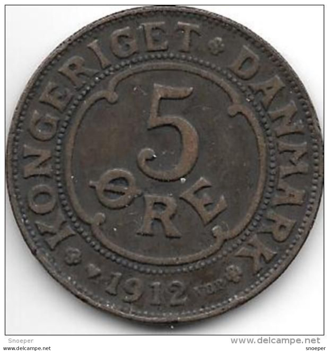 *Denmark 5 Ore  1912  Km 806   Vf+ - Danemark