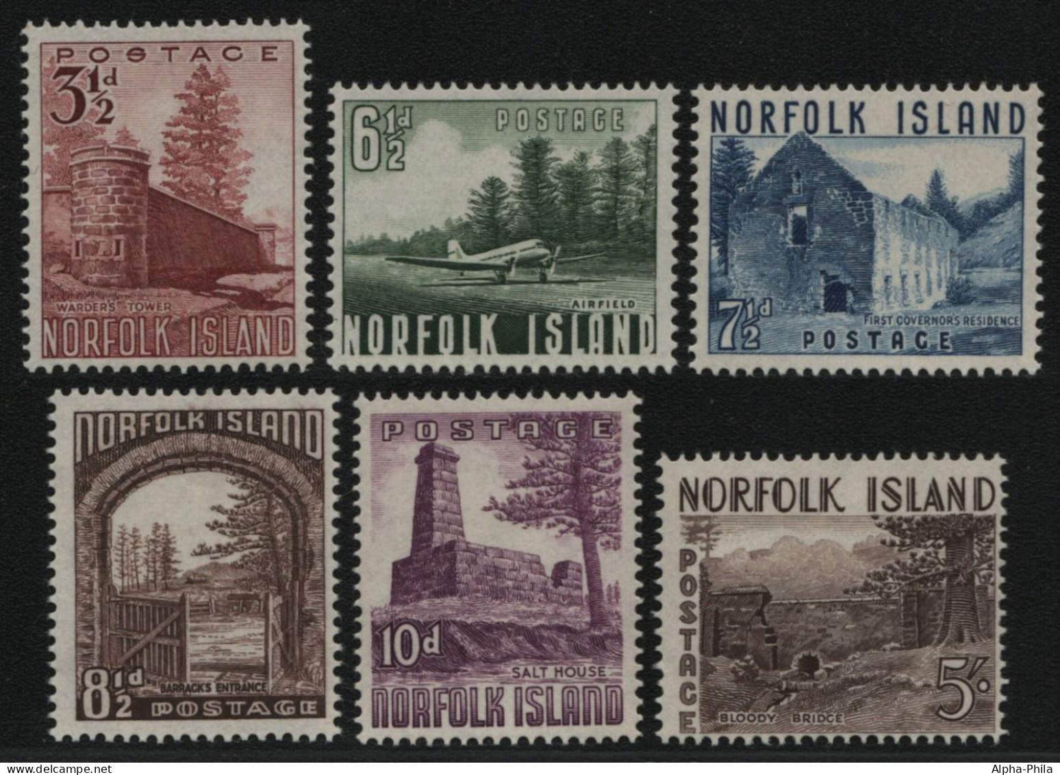 Norfolk-Insel 1953 - Mi-Nr. 15-20 ** - MNH - Freimarken / Definitives (I) - Norfolk Island